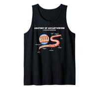 Earthworm Anatomy Science Diagram Biology Vermiculture Tank Top