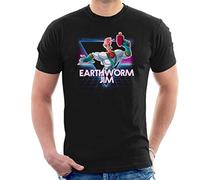 Earthworm Jim Retro 80s Neon Landscape Men's T-Shirt