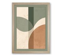 Earthy Abstract Forms Minimalist Framed Wall Art Print A1 (84.1×59.4cm) Oak, Wall Decor for Living Room, Bedroom, Office & Home, Ready to Hang, Art Gift