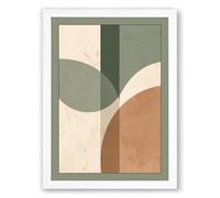 Earthy Abstract Forms Minimalist Framed Wall Art Print A2 (59.4×42cm) White, Wall Decor for Living Room, Bedroom, Office & Home, Ready to Hang, Art Gift