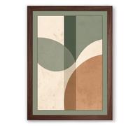 Earthy Abstract Forms Minimalist Framed Wall Art Print A4 (29.7×21cm) Walnut, Wall Decor for Living Room, Bedroom, Office & Home, Ready to Hang, Art Gift