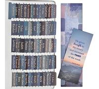 Earthy Blue Bible Tabs with Gold Foil, 100 PCS Large Print Laminated Bible tabs for Men and Women, Easy to Read, Easy to Apply, Bible Journaling Tabs