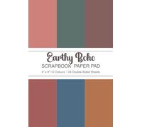 Earthy Boho Scrapbook Paper Pad 4 x 6 in: Small Decorative Craft Paper in Solid Colors for Scrapbooking, Journaling, Crafting | 24 Double Sided Sheets | 6 Hues