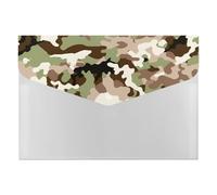 Earthy Green Beige Camo Multi-Pocket File Organizer, Expanding Accordion Folder for Portable Document Storage