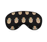 Earthy Hamsa Hand Sleep Mask Night Cover Eye for Women Men BlockLight for Airplane Travel Nap Adjustable Strap
