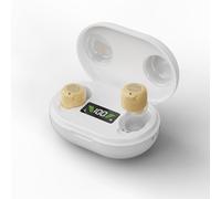 EarToYou Rechargeable Hearing Amplifier - HD Noise Reduction, Anti-Howling, 35-Hour Battery, Digital Case & Touch Control - 3 Sound Modes for Clearer Hearing (White)