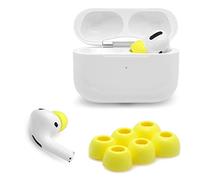 Eartune Fidelity UF-A Premium Memory Foam Tips for AirPods Pro (1st Gen & 2nd Gen) - Fits in Charging Case, Stays in Ears, Max Comfort, Superb Sound Isolation, and Built-in Waxguard - Medium [Yellow]