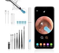 Earwax Removal,Ear Wax Removal Tool with 1080P Camera,Ear Cleaner with 8 Pro Tools & 6 PCS Ear Spoon,Portable Earwax Remover with Led Light,Ear Otoscope for iOS/Android (White).