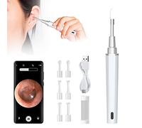 Earwax Remover Otoscope, Intelligent Thermostat WiFi Otoscope Ear Cleaner with LED, 5 Million Pixels HD WiFi Ear Cleaning Earwax, for Children Adults and Elderly (White)