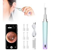 Earwax Remover Otoscope, Intelligent Thermostat WiFi Otoscope Ear Cleaner with LED, 5 Million Pixels HD WiFi Ear Cleaning Earwax, for Children Adults and Elderly (Blue)