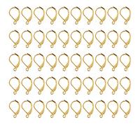 Earwire French Hook, 50PCS Brass Lever Back Earring Round French Hook Ear Wire with Open Loop Clasp Earrings for DIY Jewelry (Oro)