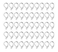 Earwire French Hook, 50PCS Brass Lever Back Earring Round French Hook Ear Wire with Open Loop Clasp Earrings for DIY Jewelry (Blanca)