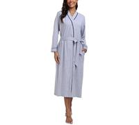 EA'S SECRET Dressing Gown Women's 100% Cotton Lightweight Long Bathrobe Soft Kimono Robe Housecoat With Pockets Nightwear(Gray,XL)