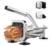 EASCANDY Chips Cutter, Stainless Steel Potato Chipper Machine, Heavy Duty Chip Maker for Homemade and Commercial, 1/2&1/4 Inch Blade