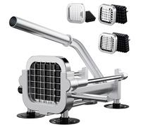 EASCANDY Chips Cutter, Stainless Steel Potato Chipper Machine, Heavy Duty Chip Maker for Homemade and Commercial, 1/2&1/4&3/8 Inch Blade