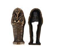 EASCHEER Egyptian Pharaoh Sarcophagus Coffin w/Mummy Figurine 2PCS Decorations Statues Home Décor(Bronze)