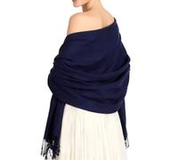 EASE LEAP Elegant Solid Color Pashmina Shawls and Wraps for Women Wedding ladies Large Soft Winter Warmth scarves(Navy Blue)