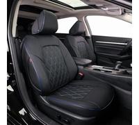 Easeadd Custom Seat Covers for Ford Focus 2012 2013 2014 2015 2016 2017 2018 Waterproof Leather Custom Fit for All Model Variant - Black Blue