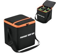 Easecos 1LB Propane Tank Carry Bag, Small Propane Cylinder Storage Bag Holds 4 Gas Tank 16 OZ, Portable Fuel Cylinder Carrying Case with Padding and Detachable Divider for Camping Picnic Cooking