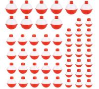 Easecos 50 Pcs Fishing Bobbers Floats Set, 0.75 in / 1 in /1.25 Inch Push Button Round Floats Snap Fit Bulk Buoy Bobbers Fishing Tackle Accessories
