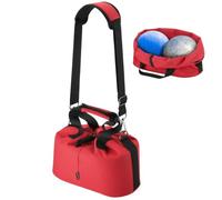 Easecos Double Shot Put Carry Bag Heavy Duty Shot Put Ball Shoulder Bag with Handle and Adjustable Strap, Track and Field Dual Shotput Carrier for Carrying 2 Balls from 6 LBS to 16 LBS, Red