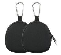 Easecos Keychain Pouch Coin Pouch Compact EDC Pouches Data Cable Organizer Earphone Earbuds Storage Zipper Case Bag with Clip on Hook for Mini Gear Bag, Change Wallet, Black, Keychain Pouch Change