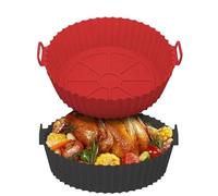 EasefulLife Round Air Fryer Liners Silicone - 2 Pcs 8” Air Fryer Silicone Liners Reusable - Non Stick Pot Basket Insert for Microwave Oven - Accessories for Ninja Tower Tefal Cosori Instant Vortex