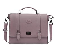EaseGave Women's 17 Inch Laptop Briefcase, Vintage Purple Saffiano Eco-leather, Multi-Compartment, 3 lb Weight Capacity
