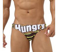 EASEJUICY Mens Bikini Swimwear Sexy Swimsuit Gradient Design Swim Briefs with Drawstring Low Waist Bathing Suit, Brown Hungry, XL