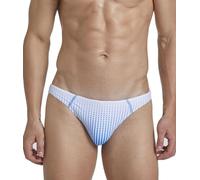 EASEJUICY Mens Bikini Swimwear Sexy Swimsuit Gradient Design Swim Briefs with Drawstring Low Waist Bathing Suit, Gradient White, L
