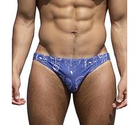 EASEJUICY Mens Bikini Swimwear Sexy Swimsuit Gradient Design Swim Briefs with Drawstring Low Waist Bathing Suit, Blue, Medium