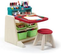 Easel Desk With Chair For Children, Flip & Doodle Step2 Table W/ Storage Baskets