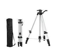 Easel Stand Foldable Portable Metal Sketch Easel Stand Material 50-150CM Adjustable for Outdoor Painting 33 * 10cm Tray Optional(Silver No Tray)