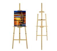 Easel Stand for Painting, A-Frame Floor Standing Easel, Studio Easel 1.75M, Folding Wooden Easel, Adjustable Drawing Easel for Adults, Artists, Beginners, Easy to Assemble