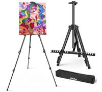 Easel Stand for Painting, Ohuhu Iron Easel Stand with Portable Bag for Canvas Painting - Black Table-Top/Floor Easel with Adjustable Height from 21" to 66" for Artists and Students Studio & Home Use