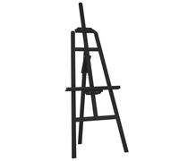vidaXL Solid Pinewood Easel Stand - Black, Adjustable Height & Angle, Triangular Structure, Ideal for Artwork Display & Presentation, 53.5x95x127 cm