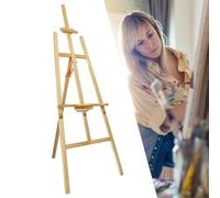 Easel Wood Large 175cm A-Frame - Canvas Stand Height Adjustable Wedding Studio Easels, Drawing Painting Holder, Portable Artist Floor Standing Easel, Exhibition Stand