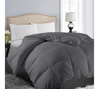 EASELAND All Season Oversized King Soft Quilted Down Alternative Comforter Reversible Duvet Insert with Corner Tabs,Winter Summer Warm Fluffy,Dark Grey,98x116 inches