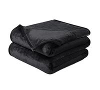 EASELAND Soft Blanket King Size Warm Fuzzy Microplush Lightweight Thermal Fleece Blankets for Couch Bed Sofa,90x108 Inches,Black