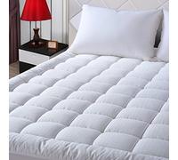 EASELAND Twin XL Mattress Pad Pillow Top Mattress Cover Quilted Fitted Mattress Protector Extra Long Cotton Top 8-21" Deep Pocket Cooling Mattress Topper (39x80 Inches, White)
