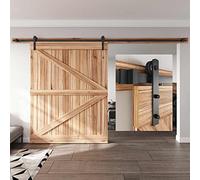 EaseLife 12 FT Heavy Duty Sliding Barn Door Hardware Track Kit,Straight Pulley,Slide Smoothly Quietly,Easy Install (12FT Track Kit for 72" Wide Single Door)