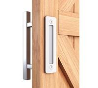 EaseLife 12" Stainless Steel Sliding Barn Door Handles and Pulls,Double Sided Hardware Set,Heavy Duty,Brushed Finish,Anti-Rust Anti-Corrosion,Easy Install