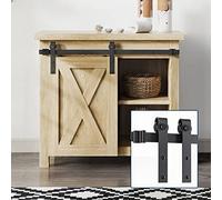 EaseLife 2.5 FT Cabinet Mini Sliding Barn Door Hardware Track Kit,Easy Install,Slide Smoothly Quietly,Apply for Storage Window TV Stand and Other Shielding (No Cabinet)