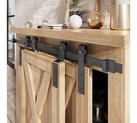 EaseLife 5 FT Mini Cabinet Bypass Sliding Barn Door Hardware Track Kit,Easy Install,Slide Smoothly Quietly,Apply for Storage Window TV Stand and Other Shielding (No Cabinet)