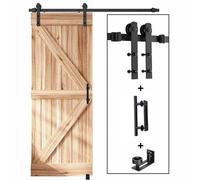 EaseLife 5 FT Sliding Barn Door Track and Handle Hardware Kit, Straight Pulley,Slide Smoothly Quietly,Easy Install (5FT Track Kit for 24"~30" Wide Single Door)