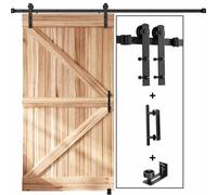 EaseLife 8 FT Sliding Barn Door Track and Handle Hardware Kit, Straight Pulley,Slide Smoothly Quietly,Easy Install (8FT Track Kit for 40"~48" Wide Single Door)