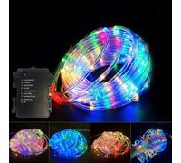 EaseSolies 100 LED Battery Rope Lights for Outside, 33ft Tube Lights with 8 Modes, Waterproof Led Rope Lights for Bedroom Trampoline Christmas,Garden, Patio, Pool, Party, Indoor Outdoor Decoration