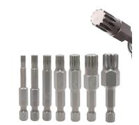 EaseSunny 12 Point Star Bit Set, Torx Screwdriver Bits, 7pcs Alloy Steel Driver Set, 50mm Long with 6.35mm Hex Shank, High Hardness for M5-M12, Compatible with Electric and Manual Drills