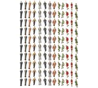 EaseSunny 130 Pcs O Scale Figures, 1:48 Painted People, Model Train Passengers, Mixed Poses for Railway Layouts, Sand Table Decor