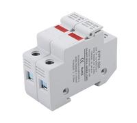 EaseSunny 2 Pole Fuse Holder, Solar PV Fuse Box, 1000V DC Safety Switch, 35mm DIN Rail Mount, 10x38mm Compatible, 32 Current, for Solar Panel System Protection